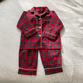 2026 New Christmas Children's Pajama Sets Plaid Print Clothing Set Button Full Sleeve 2 Pcs Suit Homewear Thin Pyjamas Xmas Look