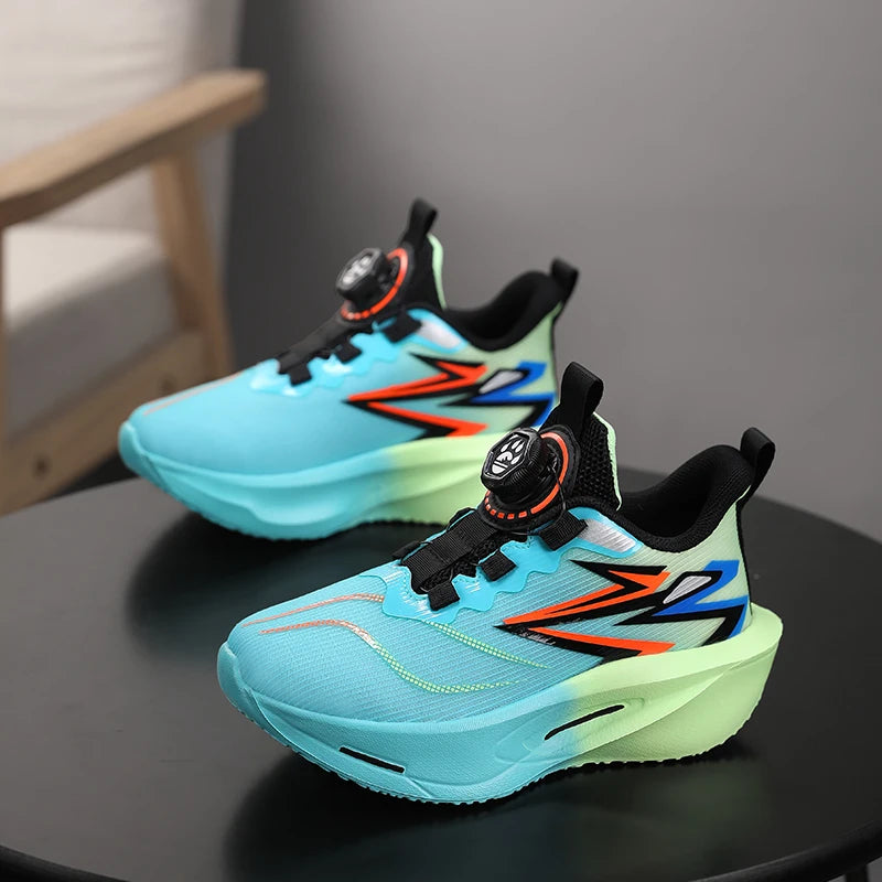 Kids Fashion Running Shoes Casual Sports Shoes for Children Lightweight Breathable Gym Trainers Boys Girls Thick-bottom Sneakers