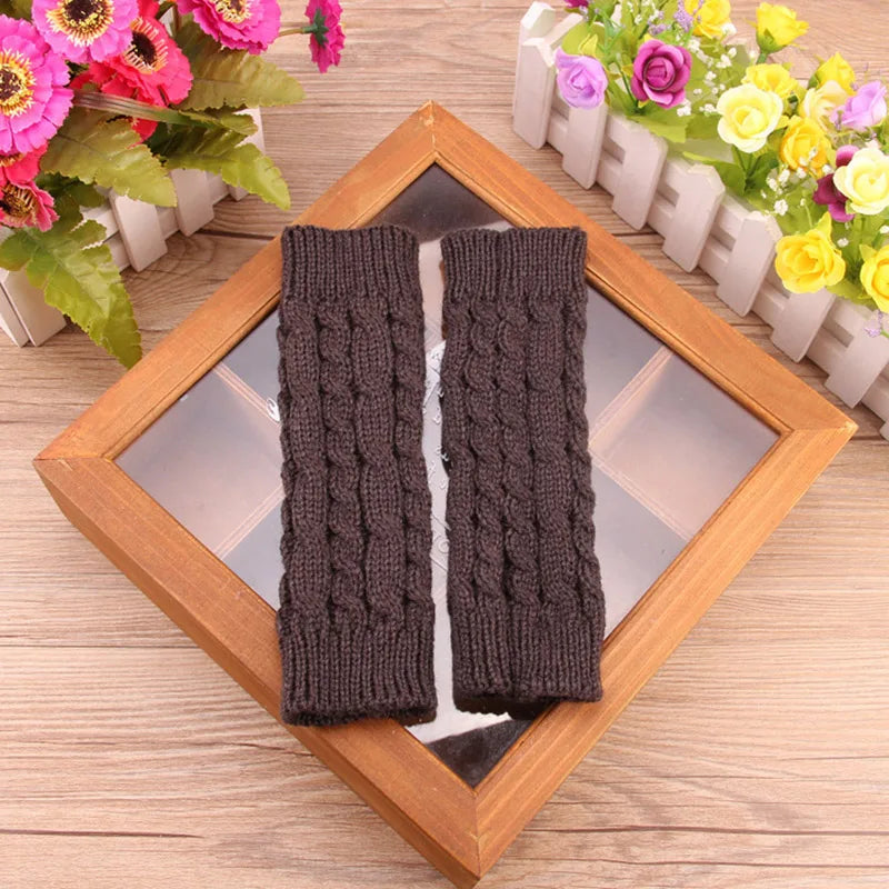 NEW Women Hand Warmer Winter Gloves Fashion Knitting Faux Wool Mitten Warm Fingerless Glove Gants Femme women gloves