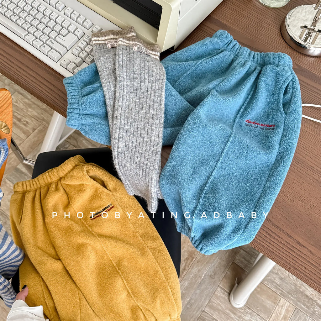 Children's Pants 2025 Autumn Winter Toddler Boys Warm Sweatpants Baby Girls Fleece Casual Trousers Kids Clothes