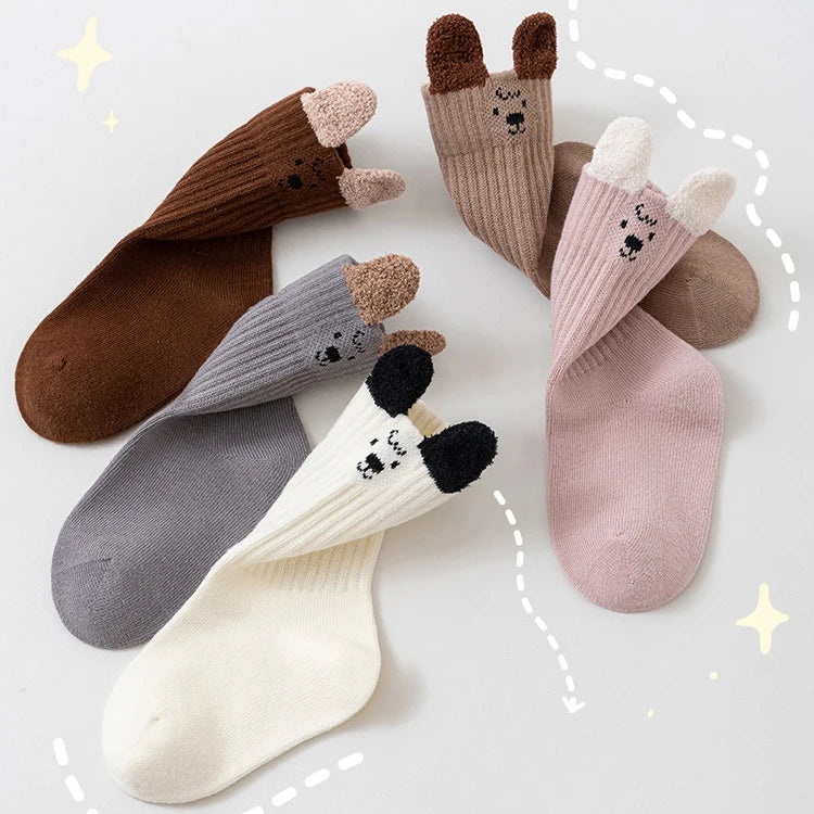 Cute Kids Socks For Girls Boys Soft Cotton Baby Toddler Boy Girl Sock Cartoon Children's Short Socks Autumn Winter 0-8Years