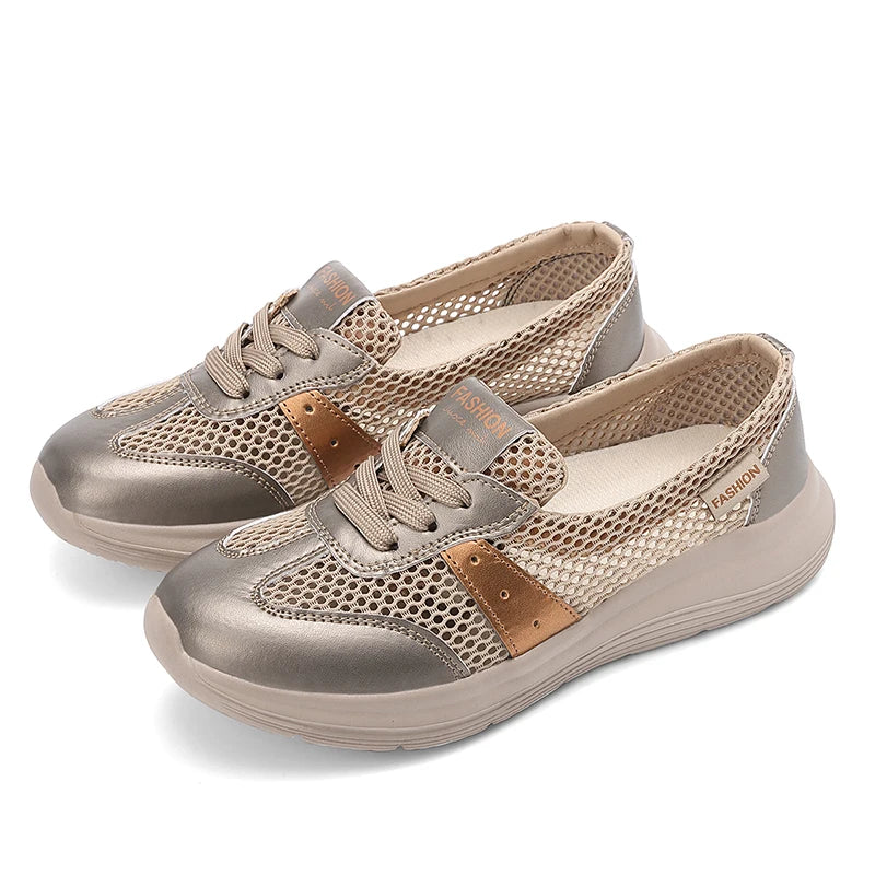 New Summer Refreshing Mesh Casual Shoes Simple and Balanced Cushioning and Elastic Lightweight Running Shoes Womens Sizes 35-42