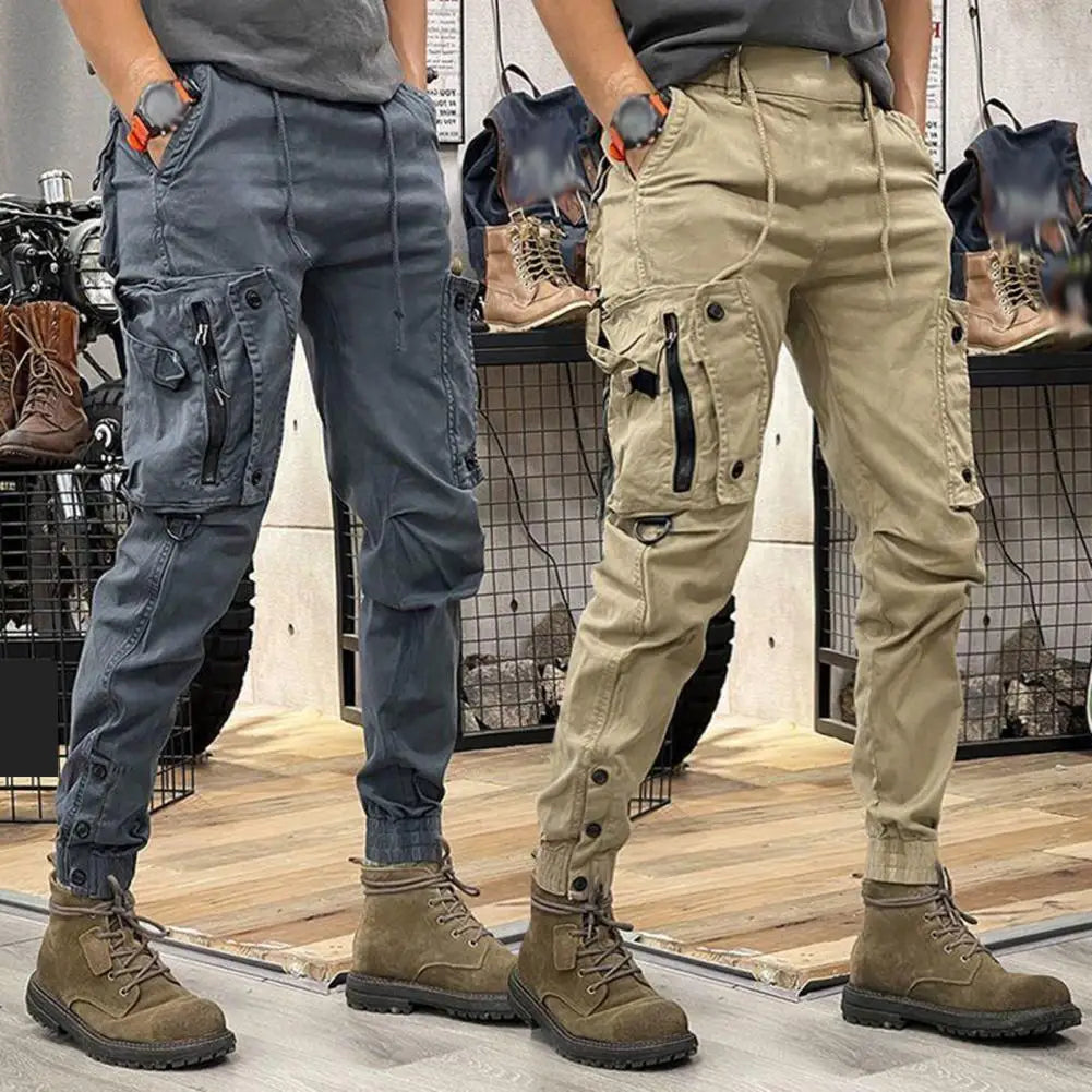Cargo Pants for Mens Elastic Casual Trousers Zipper Multi Pocket Joggers Male Trousers Work Pants Jogging Pants