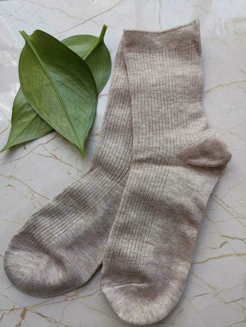 Socks For Women 2024 Autumn Winter Solid Color Warm Breathable Women's Socks Long Fashion Casual stockings women
