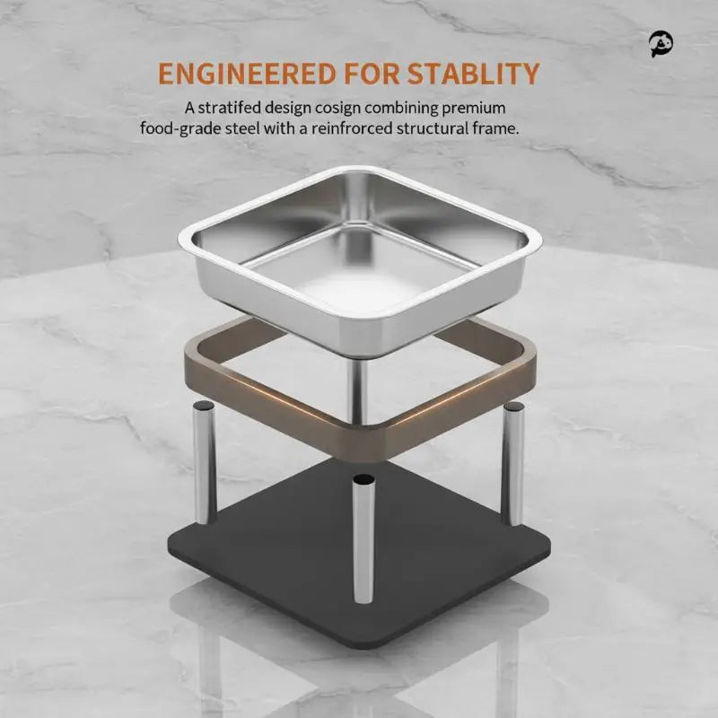 Pet Bowl Large Capacity 15 Tilt Neck Guarded Elevated Feeder for Dog Cat Puppy Indoor Feeding