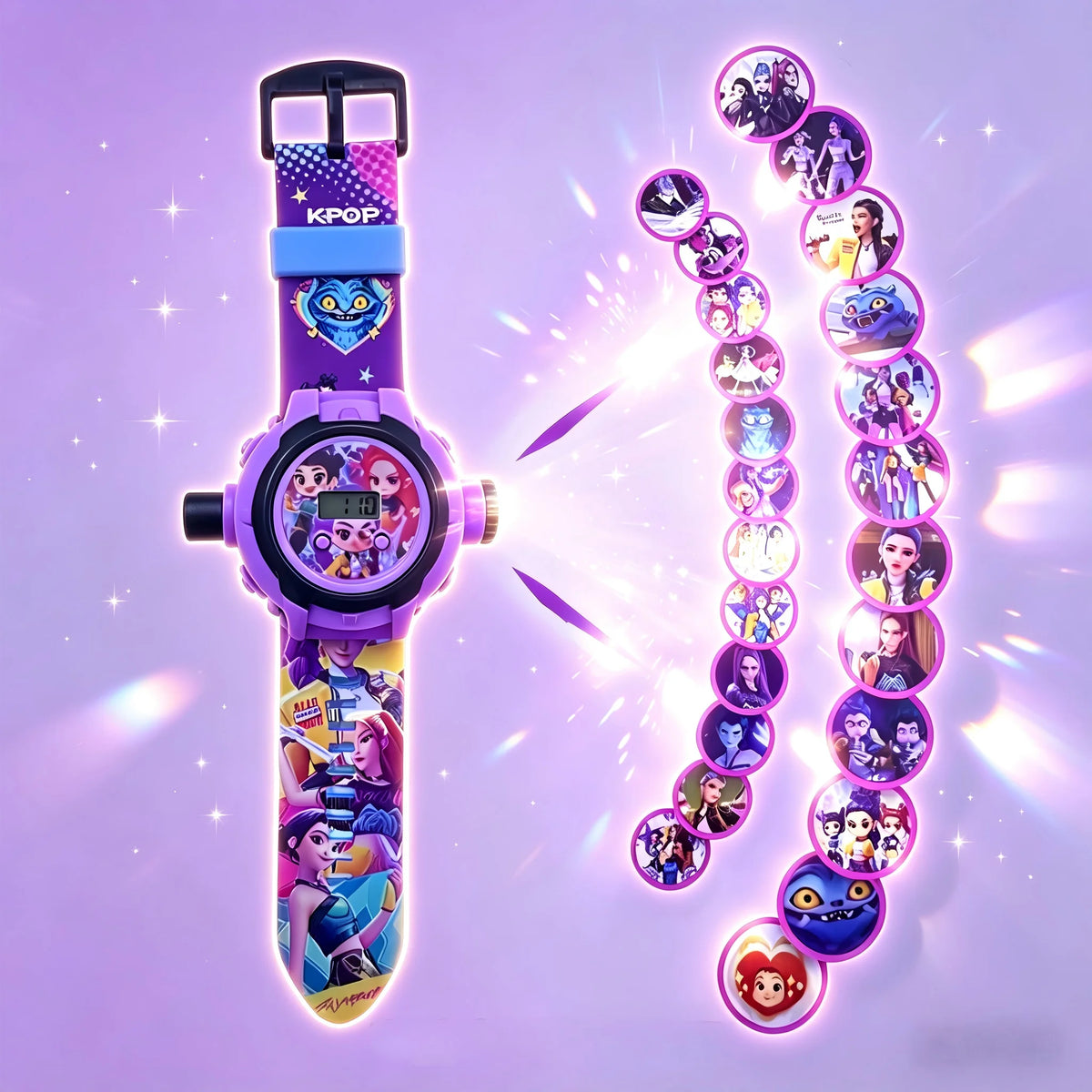 Cartoon Kids Projection Watch 24 Images Digital Electronic Wristwatch Multifunctional Toy Watch Fans Birthday Party Favors Gift