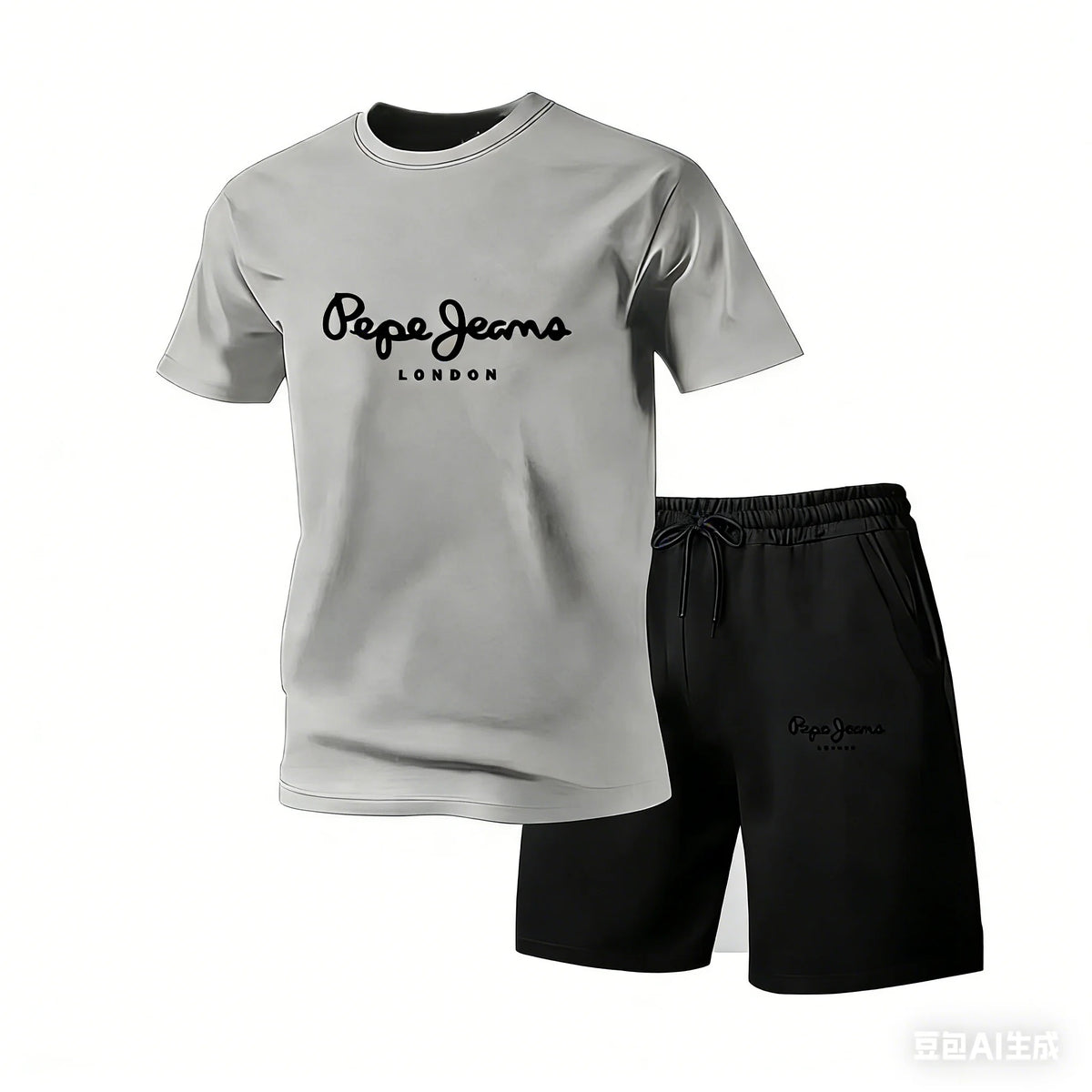 New summer fitness sportswear for men short-sleeved T-shirt and shorts two-piece set breathable and quick-drying casual wear