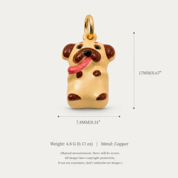 New Fashion Cartoon Small Animal Accessories Pet Dog DIY Necklace for Women Girls Cute Enamel Little Dog Necklace DIY Accessory