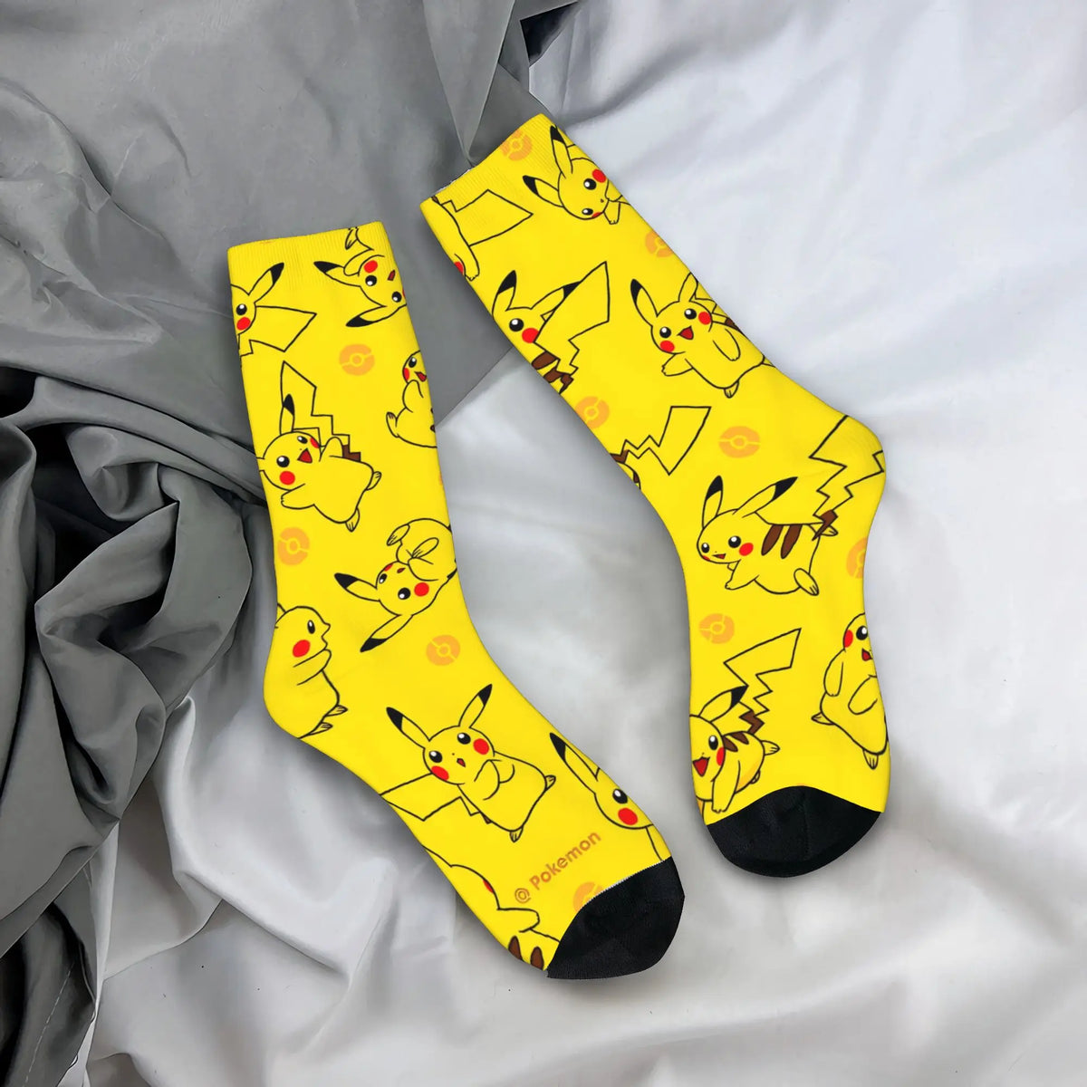 Men's Socks Pokemon Characters  Stockings Non-Slip Comfortable Socks Autumn Modern Design Outdoor Sports Socks