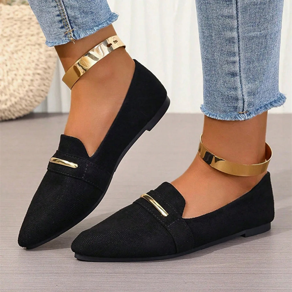 Women Flats shoes 2026 Summer Loafers Pointed Toe Casual Women Shoes New Comfortable Walking Zapatos De Mujer Large Size 43