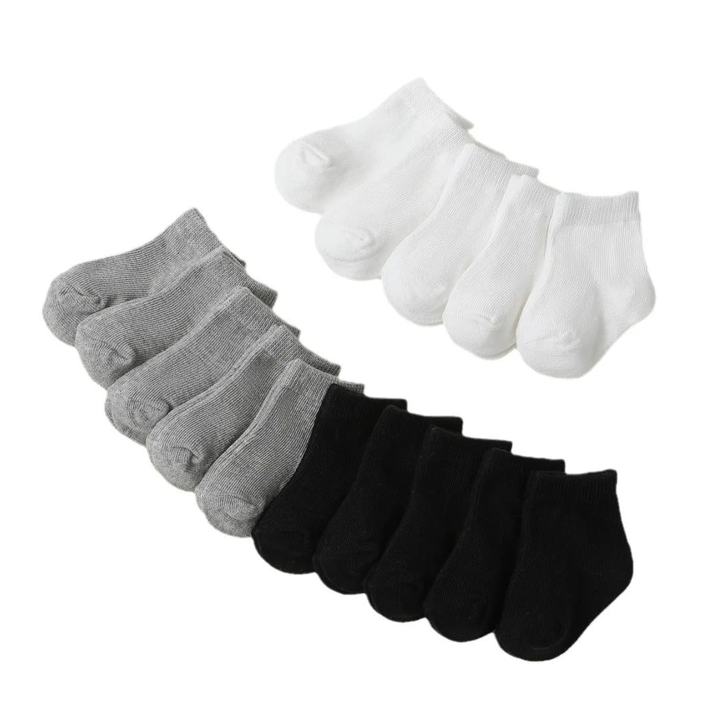 20 Pairs/Lot Baby Short Socks Kids Girls Boys Soft Cotton Basic Sock Solid Children Socken For 0-3Years