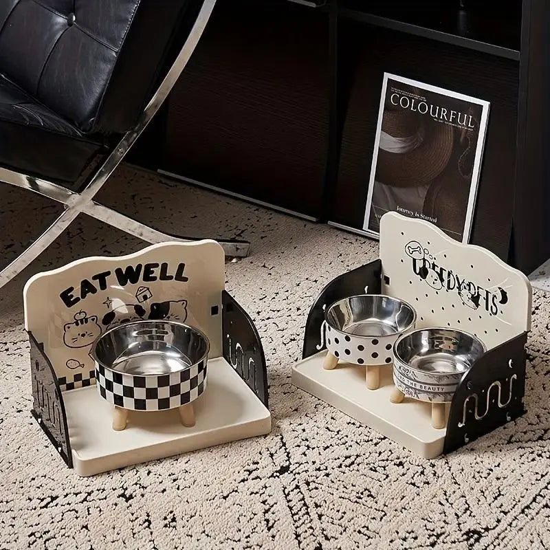 Pet Feeding Table For Cats And Dogs, Prevents Food Spills, Easy To Assemble And Clean, And Prevents Tipping Over.