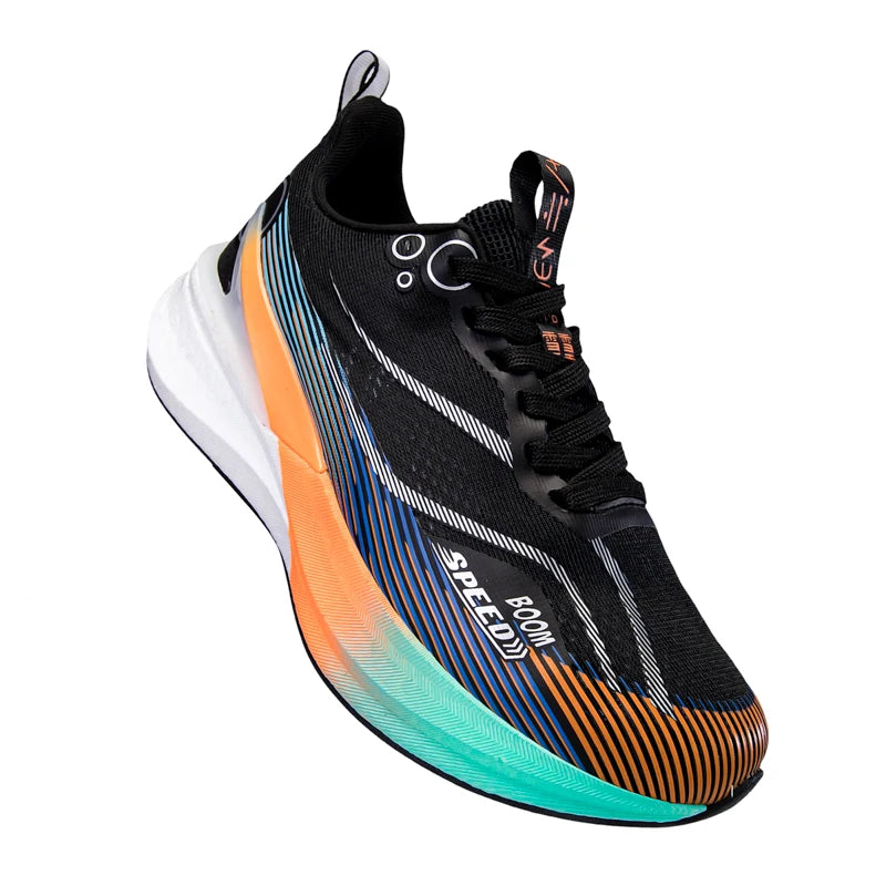 Men Women Carbon Running Shoes Lightweight  Mesh Breathable Non-Slip Marathon Running Shoes Fashion Road Jogging Sports Shoes