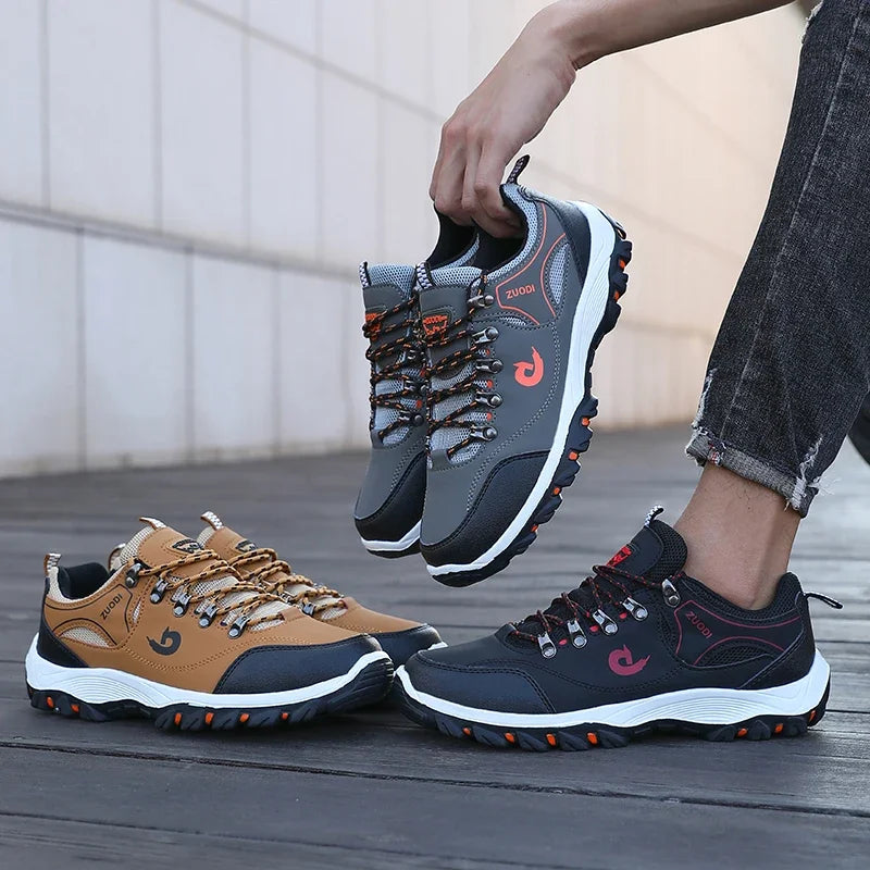 Hiking Boots Men's Black Sneakers Waterproof and Durable Mountaineering Shoes, Vulcanized Shoes for Men Size 39 48 Elegant Shoes