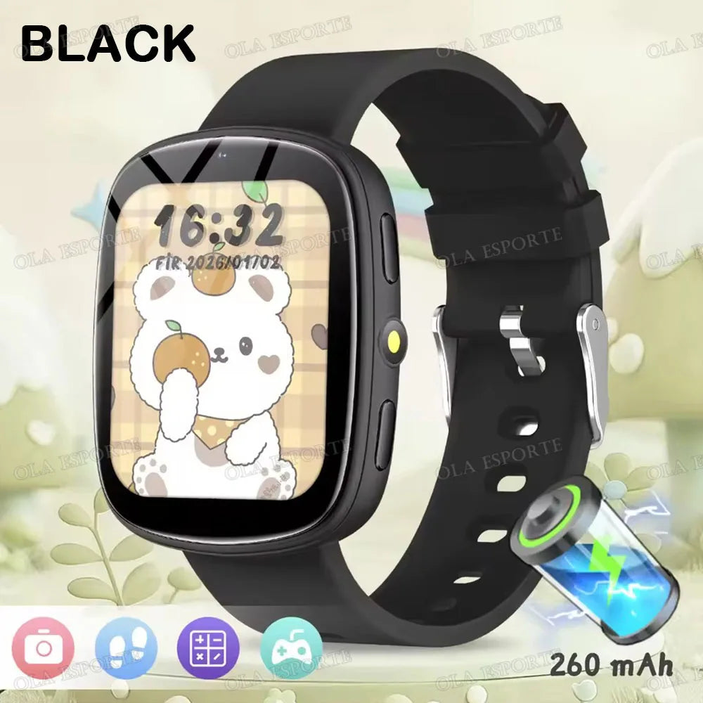 2026 Kids Games Smartwatch 1.83''HD Screen Camera Interesting Games Sleep Monitoring Alarm Clock Calculator Children Watch HT30