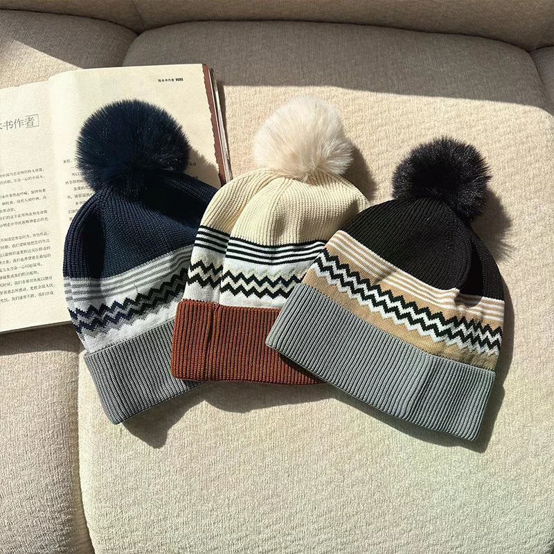 Autumn/winter Women's Knitted Wool Hat With A Large Head Circumference A Relaxed Style Warm And Cold-proof