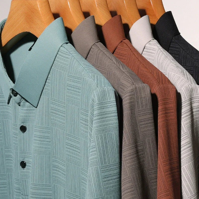 2026 Men's New Printed Business Casual Short sleeved POLO Shirt Fashion Short sleeved Comfortable and Breathable Top