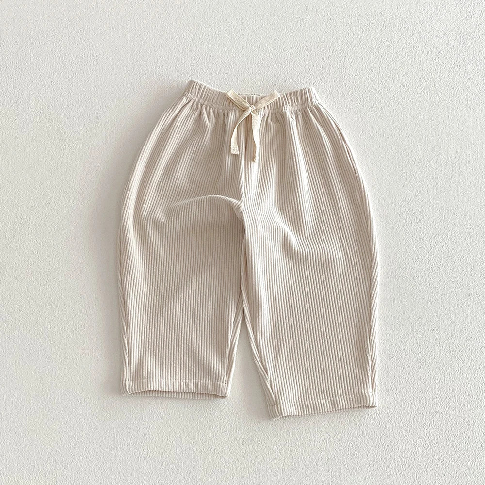 Kids Corduroy Pants for Boys Girls Casual Pocket Elastics Waist Pants Children Winter Casual Trousers Toddler Girl Clothing