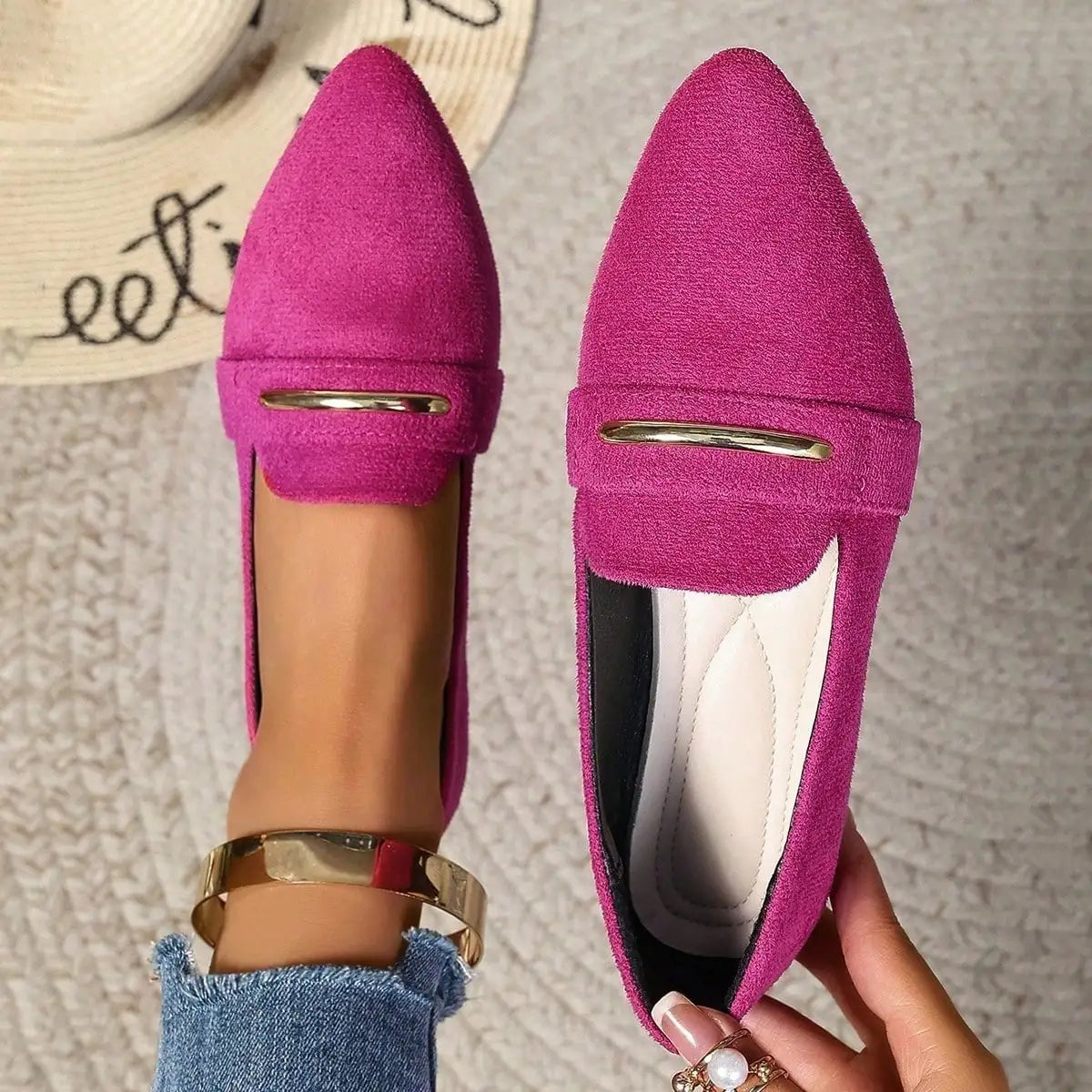 Loafers Flats Pointed Toe Casual Women Shoes New Comfortable Walking Mujer Zapatos:Wear-resisting