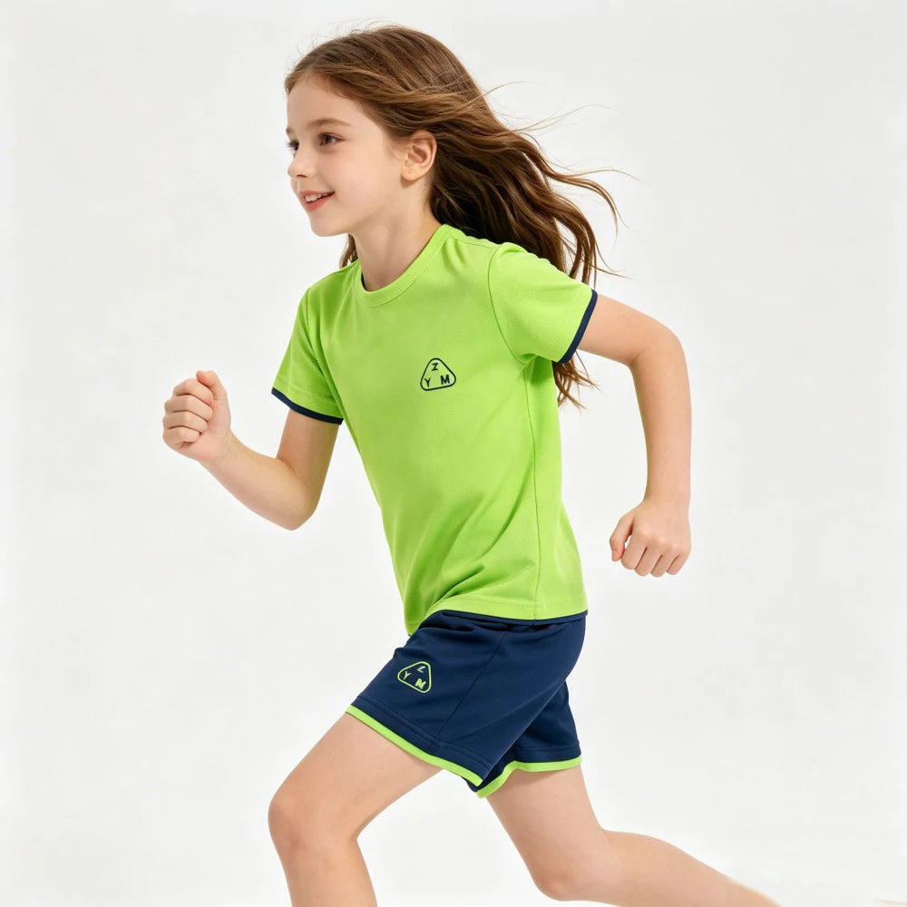 1-10Y Boys Girls Sports Basketball Clothes Jersey Suit Summer Children Football T Shirts Shorts 2pcs Sets Breathable Sportswear