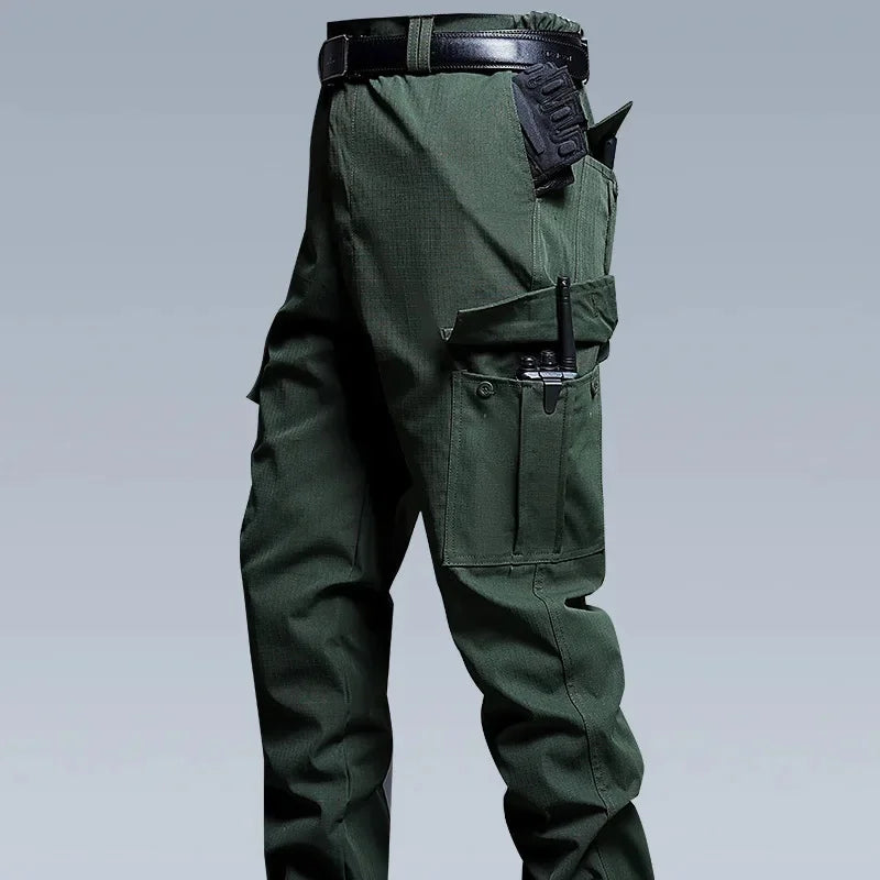 Water-Resistant Tactical Work Pants for Men Multiple Pockets Outdoor Military Fans Casual Pants Spring Autumn American Style