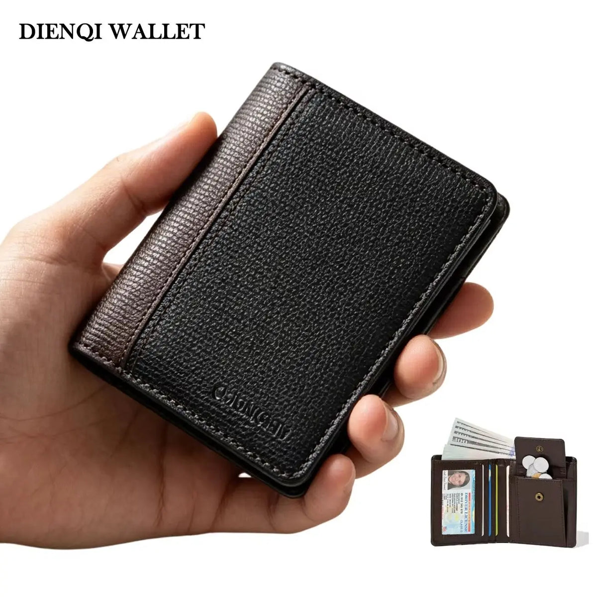 Men Wallets with Coin Pocket Man Wallet Purses Bank Credit Card Holders Card Wallets ID Card Holder Mini Bag Card Case Small Bag