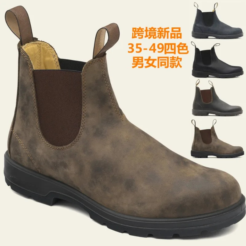 Men's Chelsea Boots British Style Mens Work Boots Luxury Retro Slip-on Oxford Boot 2026 Couple Platform Shoes Botas Para Hombre