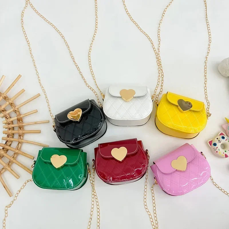 Cute Little Girls Mini Shoulder Bag for Kids Fashion Coin Purse Small Handbags Lovely Patent Leather Children's Messenger Bags