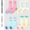Kids Summer Socks Children's Socks Boys Girls Cartoon Pattern Thin Cotton Mesh Socks 4 Pairs/Lot Baby Calf Socks