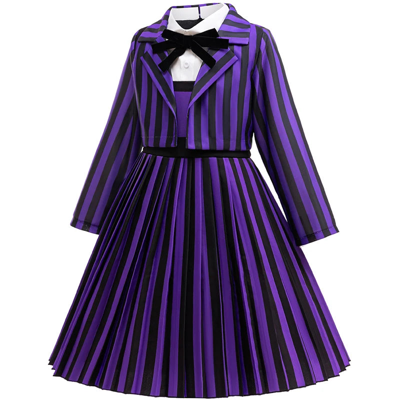 Kids Girls Clothes 2PCS Jacket Dress Enid Cosplay Halloween Costume Birthday Party Dresses Carnival Children Clothing Outfits