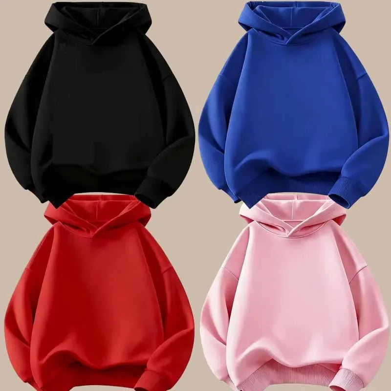 Children's Spring Autumn Fashion Kids Boy Hoodies Girls Casual Hoodies Sweatshirts Kids Solid Color Fleece Hoodies Sweatshirts