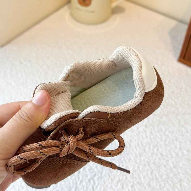 Children's Sneakers Four Seasons Models 2-16 Years Old Red Boys Girls De Training Shoes Brown Soft Non-slip Kids Single Shoes