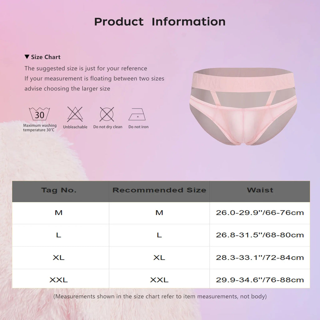 Swimwear Mens Low Rise Sheer Briefs Comfortable Mesh Underwear Breathable Mesh Sheer Cutout Bulge Pouch Jockstrap Panties