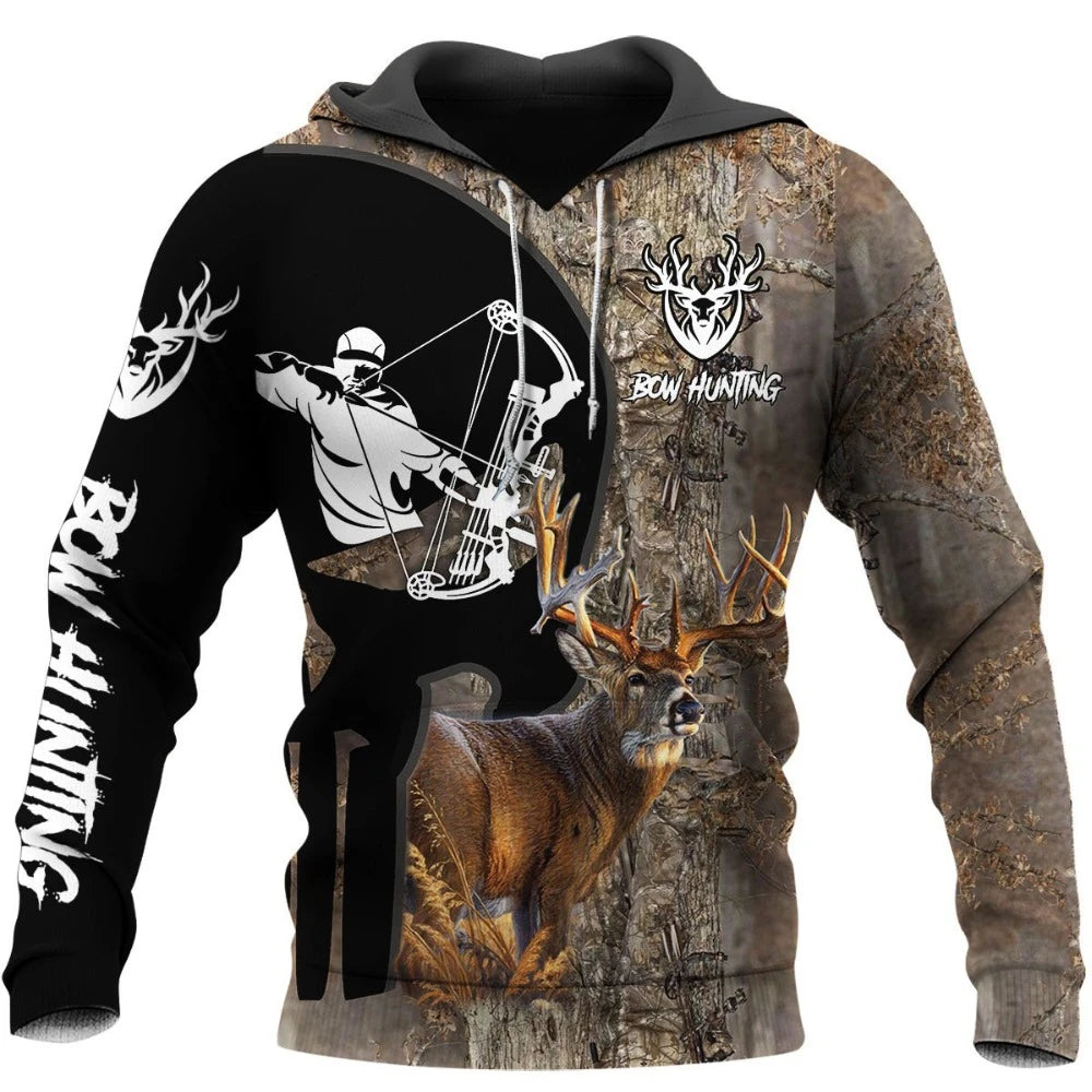 Men's Hoodies Hunting Graphic Camo 3D Printed sweatshirts clothing Harajuku Fashion Hooded Autumn Long Sleeve Hoodie for Men