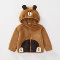 New Autumn Winter Boys Jackets Cartoon Plush Warm Fashion Girls Coat Zipper Hooded Outerwear For Baby Kids Clothes 1-5 Years