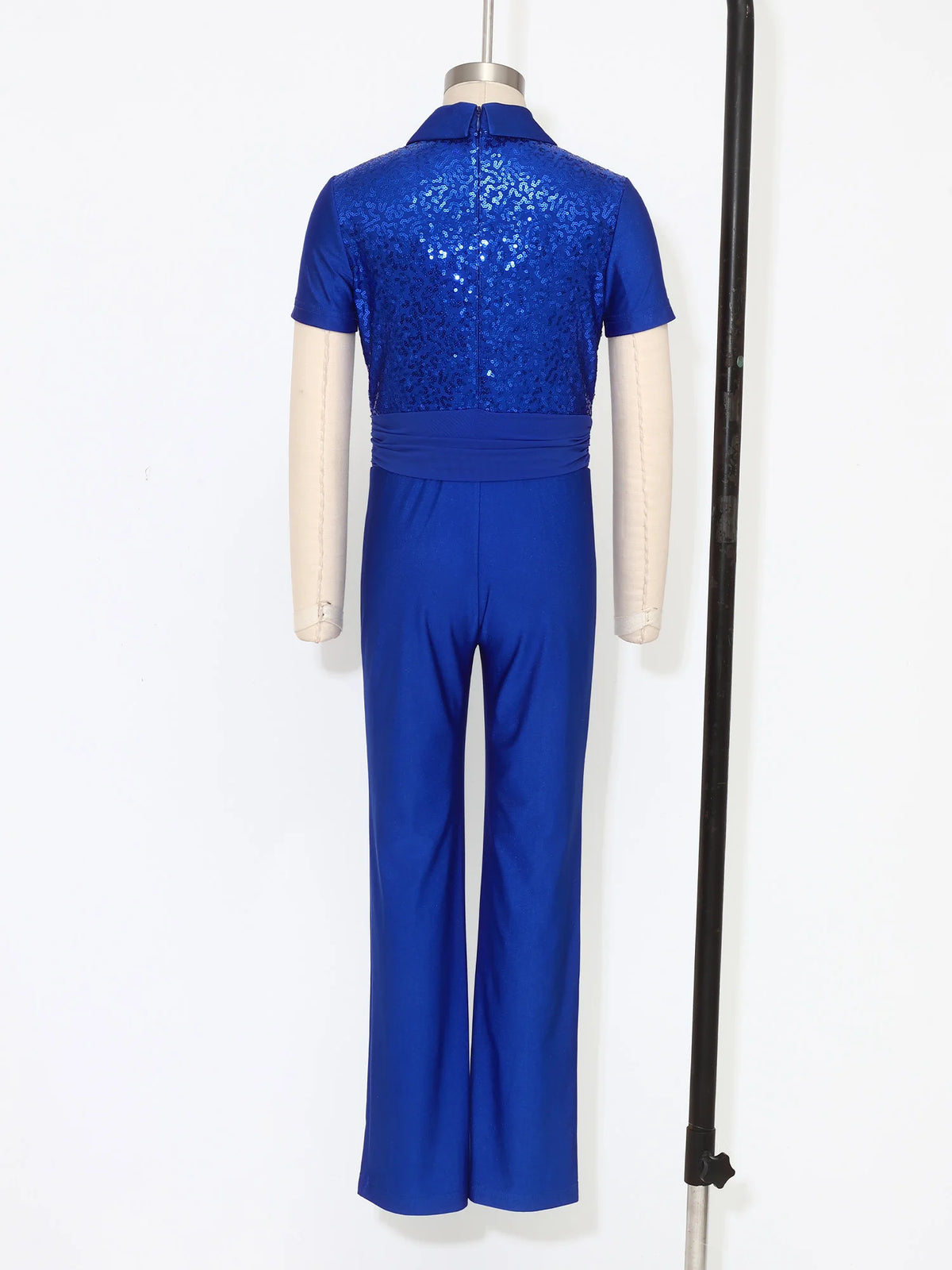 Kids Boys Ballroom Jersey Ballet Latin Jazz Dance Jumpsuit Sequins Long Pants Bodysuit 60s 70s Disco Stage Performance Clothes