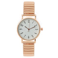 Women's Fashion Simple Digital Design Quartz Watch Casual Stainless Steel Stretch Buckleless Strap Ladies Clock Dress Watches