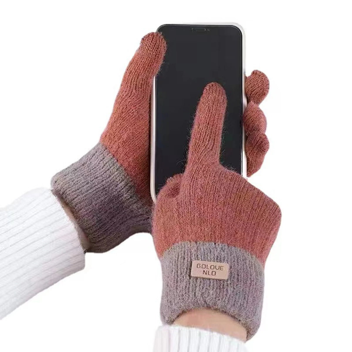 Women's Cable Knit Gloves Warm Fleece Lined Knit Gloves with Touchscreen for Women Girls Winter Gift
