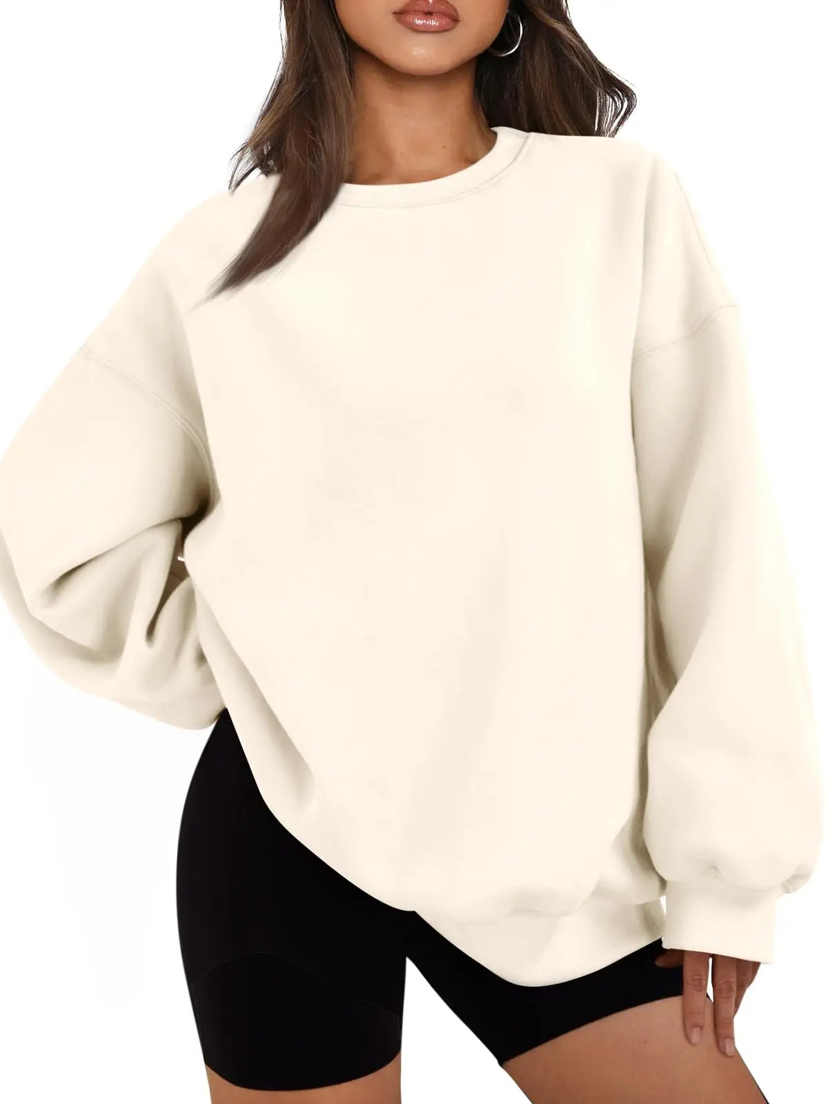 Loose Solid Color Women's Cotton Hoodies Casual Autumn Winter Fleece Sweatshirt Oversize Pullover O-Neck Top Hoody Couple Unisex