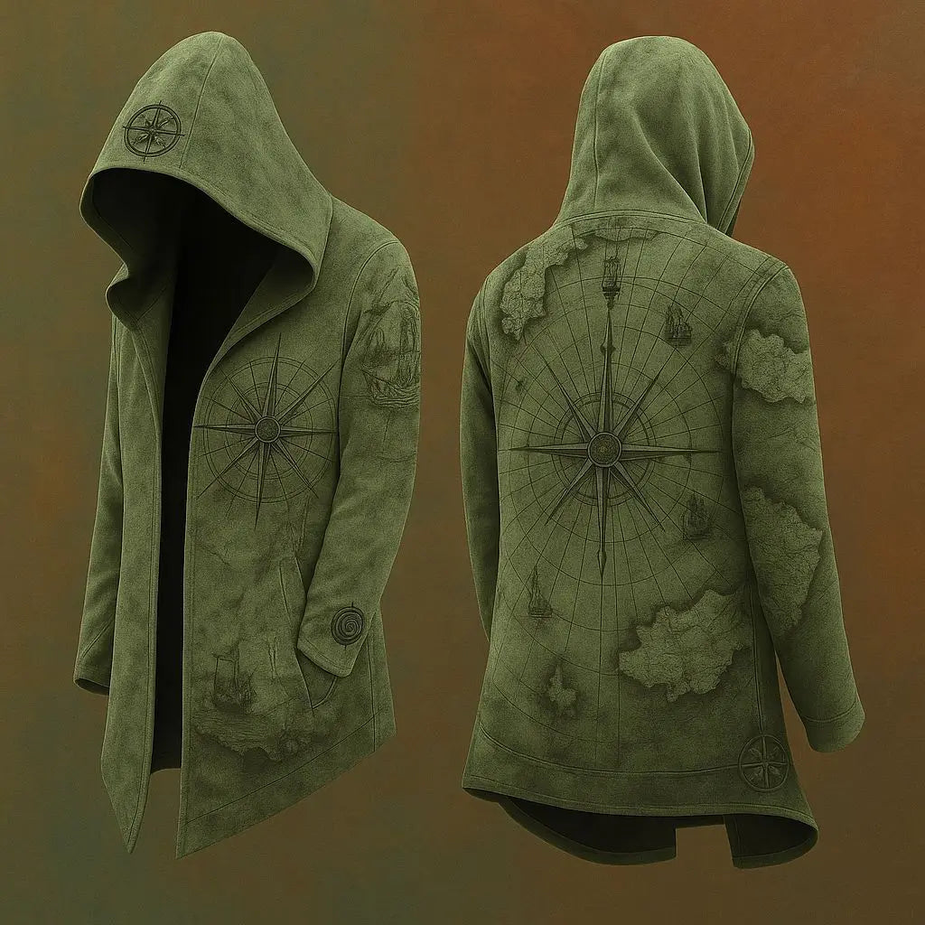 New style hoodie2025Cross-border European and American Style Men's Hoodie Cardigan Tough Guy No Zipper Printed Halloween Hooded