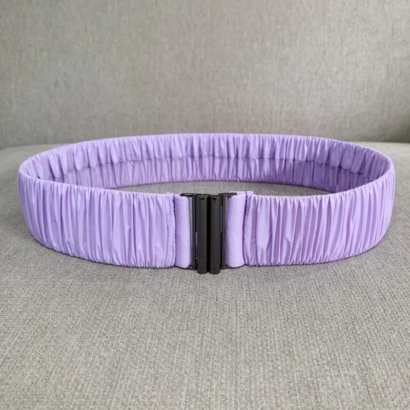 Colorful Women Elastic Band Wide Belts Simple Down Coat Waist Belt Female Buckle Black Strap Dress Decoration Accessories