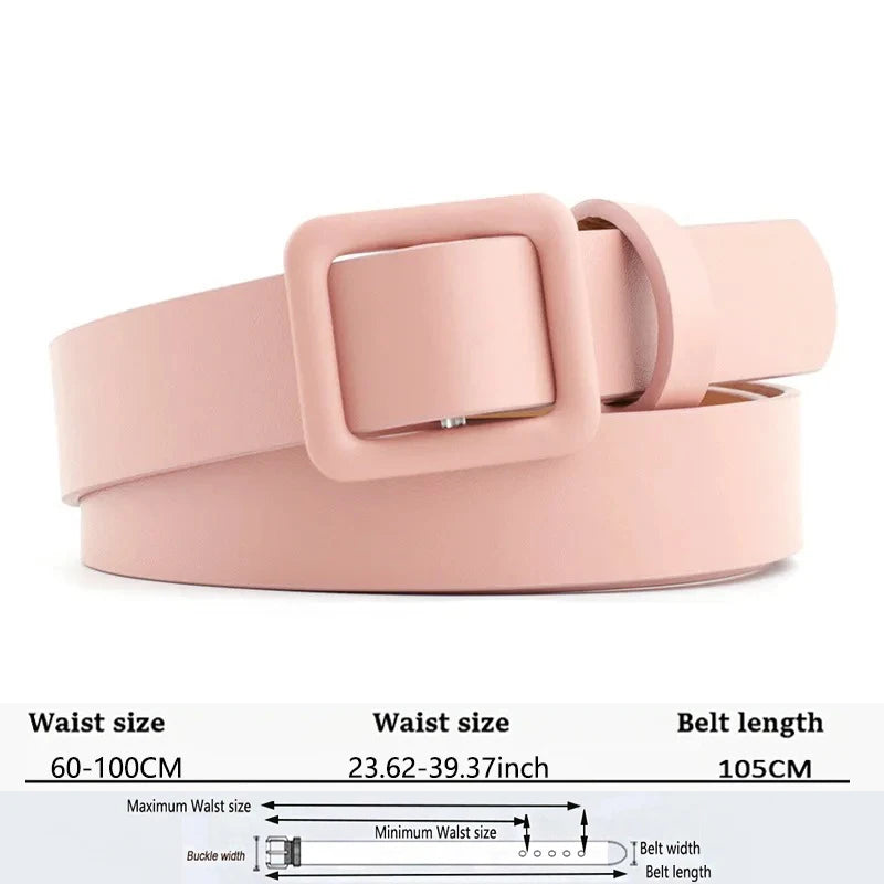 Women's Trousers Belt Fashion PU Leather Black Waistband High Quality Trend Woman Waist Belts Durable Working Belts DT077