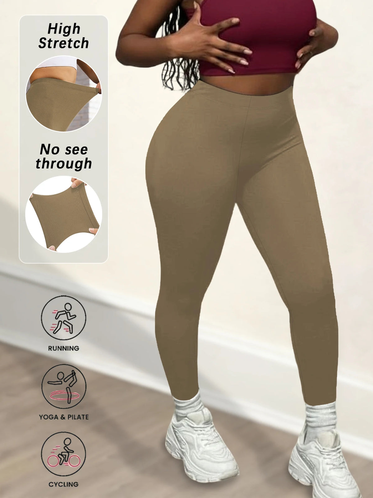 Super Soft Leggings for Women - High Elasticity Tights for Yoga Running Workout Casual Wear