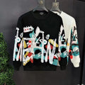 Premium Graffiti Hoodie Men's Trendy T-shirt Spring and Autumn Long Sleeve 2024 New Winter Coat with Velvet