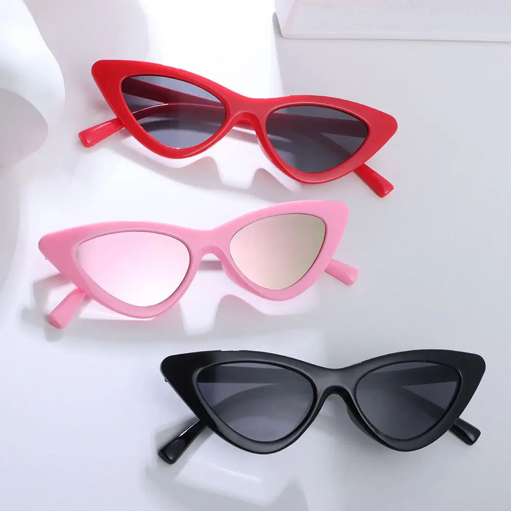 Fashion Candy Color Sunglasses Kids Aged 3-9 Years Trendy Retro Cat Eye Sun Glasses Boys Girls Non-Polarized Shades Party Favor