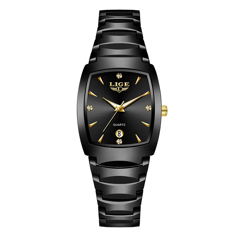 LIGE New Ladies Waterproof Watch Luxury Stainless Steel Women Watches Creative Fashion Original Elegant Quartz Wristwatch Gift