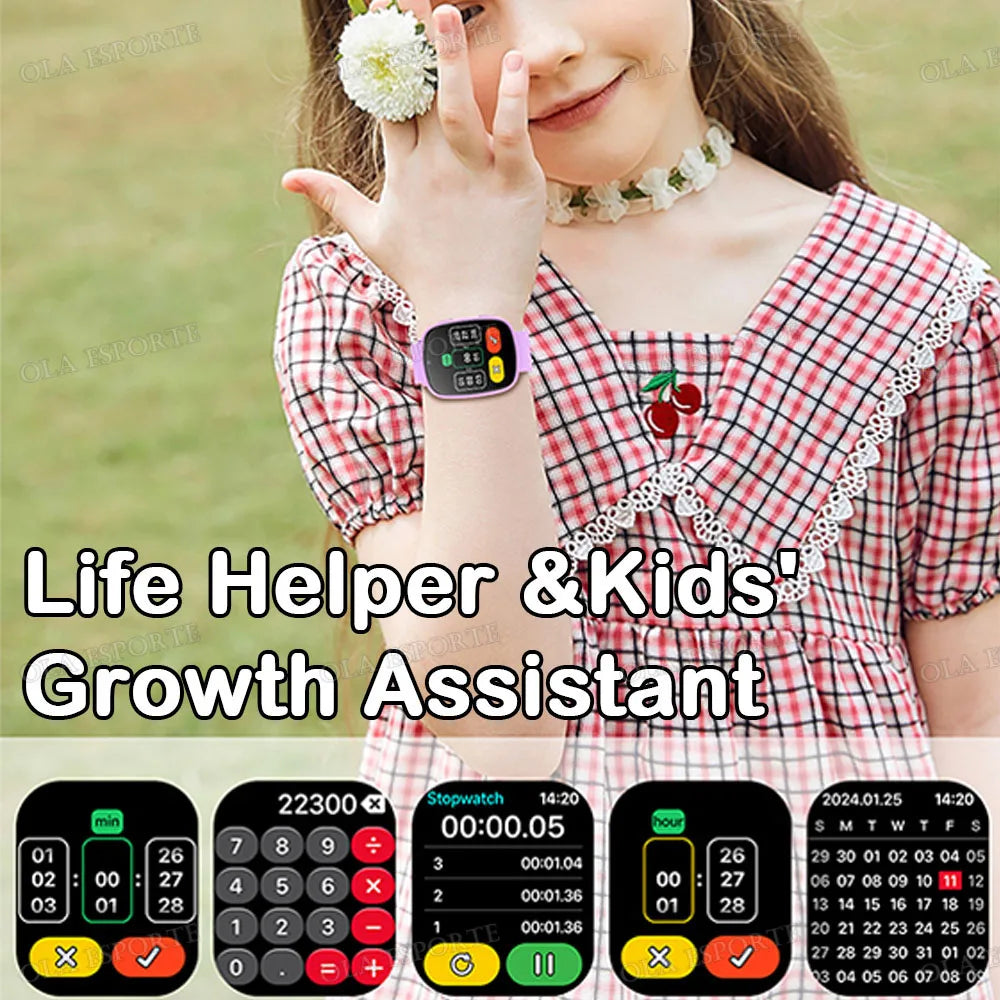 2026 Kids Games Smartwatch 1.83''HD Screen Camera Interesting Games Sleep Monitoring Alarm Clock Calculator Children Watch HT30