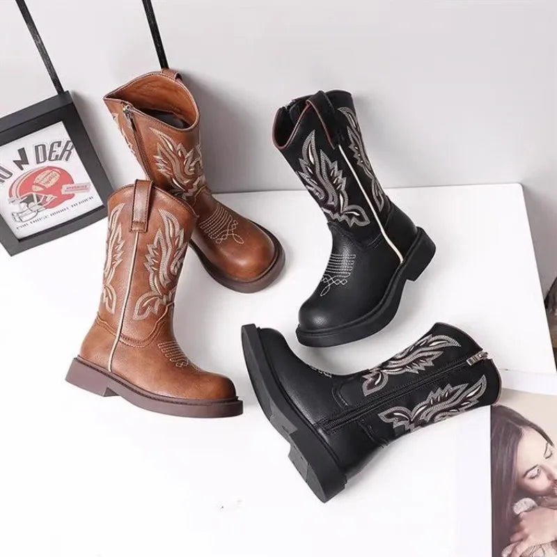Zapatos Niña Girls Boots Waterproof Cowboy Boots Childrens New Fashion Short Anti Slippery Boot Thick  Boot Kids Boot Botas Niña