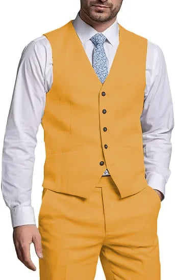 Suits for Men 2 Pieces Vest and Pants Set Gentleman Classic Suit for Men Tuxedo Suit for Men for Wedding Summer Beach