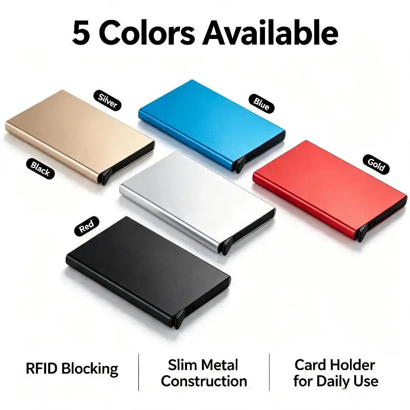 Smart Wallet Card Holder Metal Thin Slim Men Women Wallets Up Minimalist Wallet Small Black Purse Walets For Men